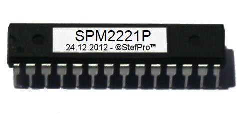 SPM2221 - Quarz / DCF Uhr IC für mittlere Anzeigen, Erweiterter Wecker + Temperatur Anzeige, 6 stell